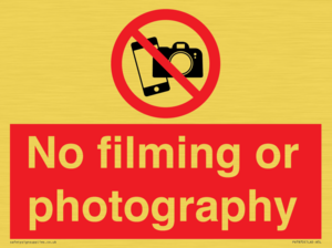 No filming or photography